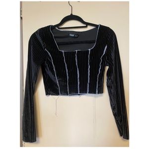 Velvet, Black “party top”, Shein crop top